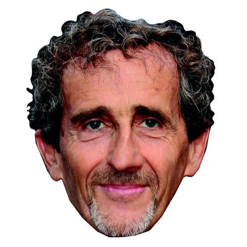 IMPRESSION DIRECT Masque en carton 2D Alain PROST - Pilote Automobile, Formule 1 - Taille A4